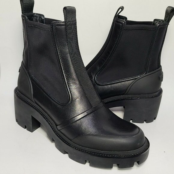 TORY BURCH  BOOTS CHELSEA LUG-SOLE Platform Ankle Black Leather US 10 $428 new - Picture 4 of 10